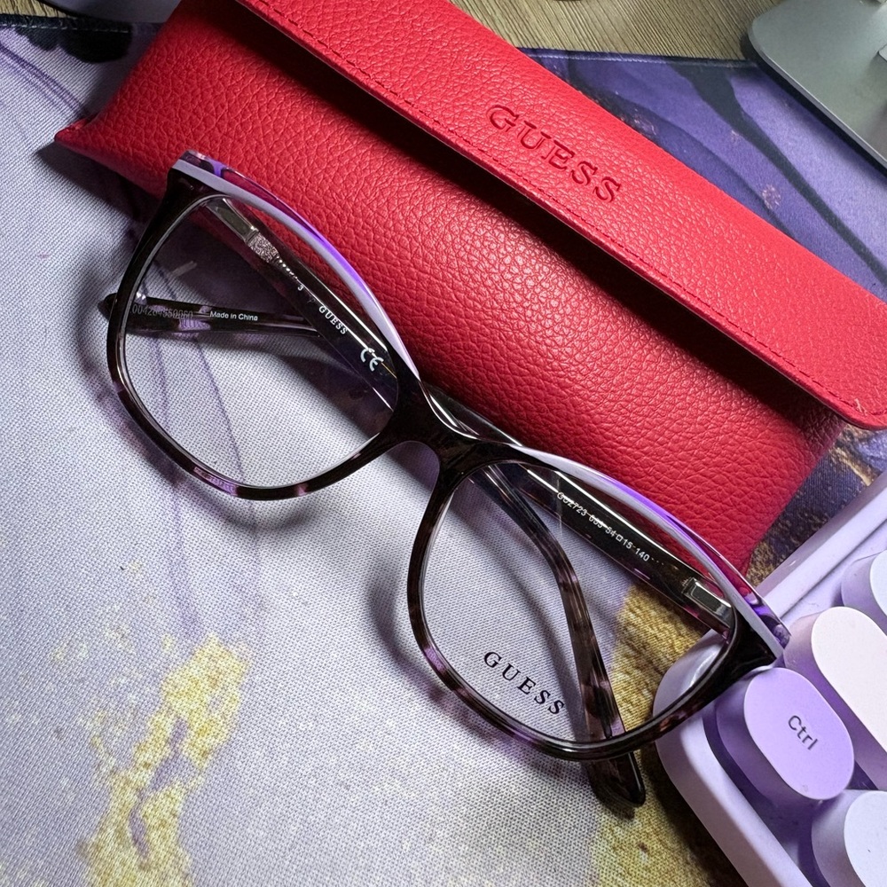 Guess Tortoiseshell Sunglasses Frames with Pink a… - image 1